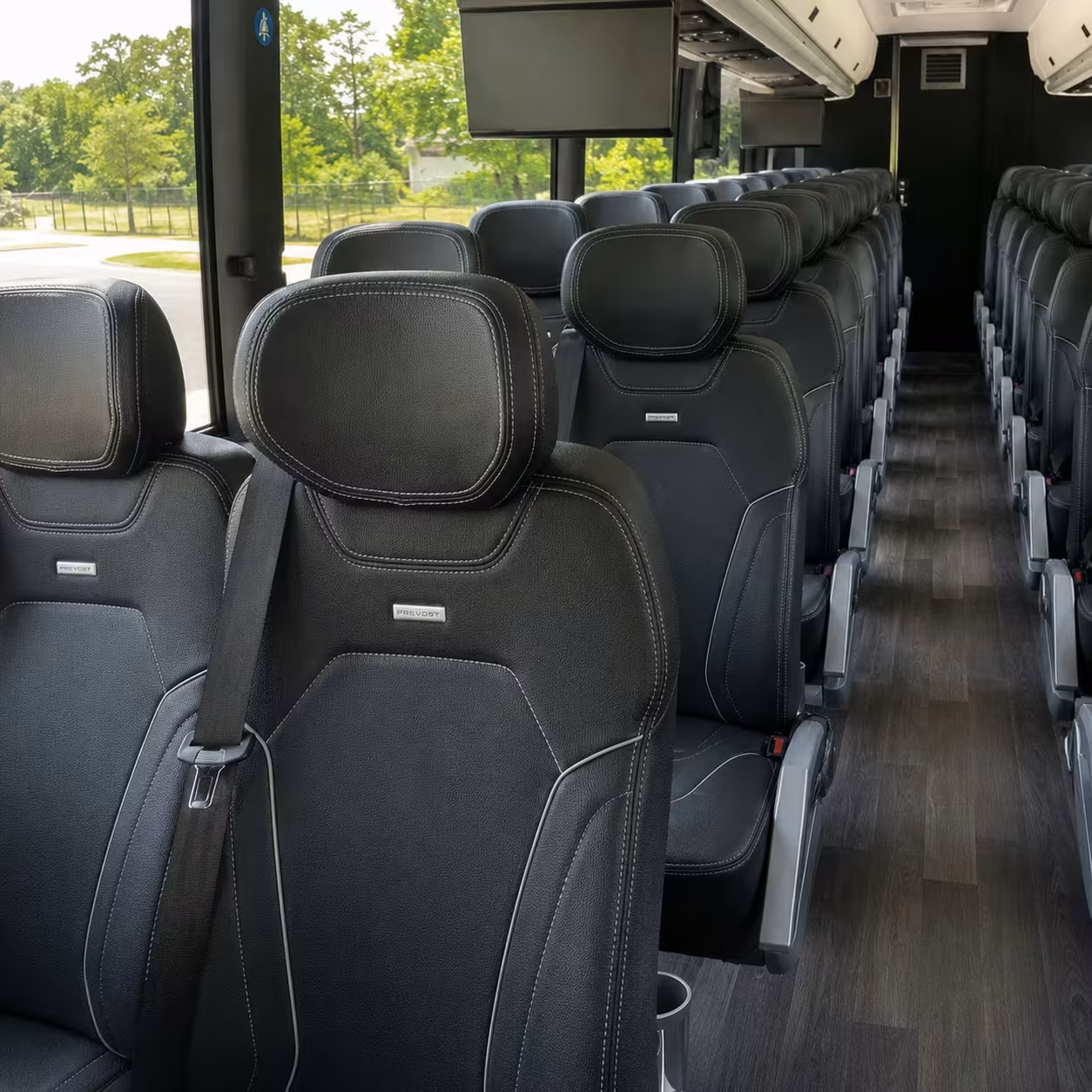 56 passenger charter bus interior