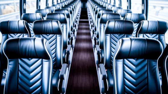aurora 50 passenger charter bus inside