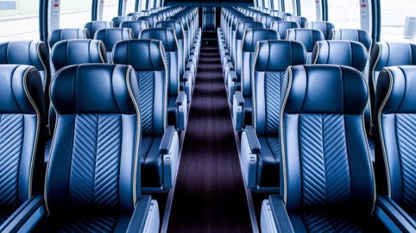 aurora 54 passenger charter bus inside
