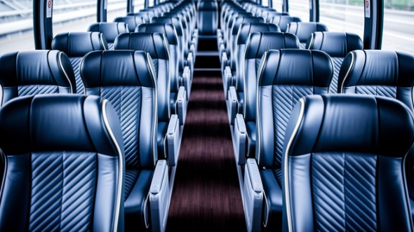 aurora 55 passenger charter bus inside