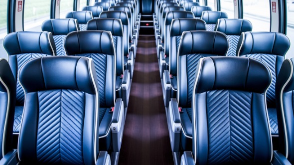 aurora 56 passenger charter bus inside