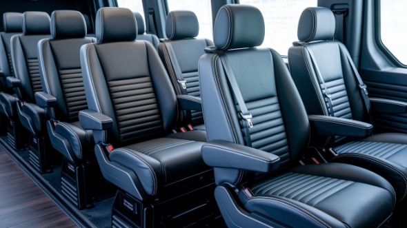aurora sprinter van with driver inside